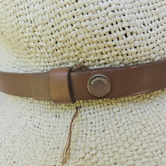Allsaints straw hat natural with brown leather band with tags flawed - Picture 2 of 12